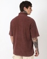 Shop Men's Chocolate Brown Iron Man Graphic Printed Oversized Acid Wash Polo T-shirt-Full