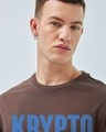 Shop Men's Chocolate Brown Krypto Graphic Printed Oversized T-shirt