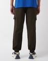 Shop Men's Chocolate Brown Oversized Cargo Jogger Pants-Full