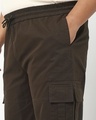 Shop Men's Chocolate Brown Oversized Plus Size Cargo Jogger Pants