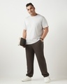 Shop Men's Chocolate Brown Textured Oversized Plus Size Parachute Pants-Full