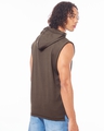 Shop Men's Brown & Black Graphic Printed Oversized Hooded Vest-Design