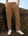 Shop Men's Chocolate Brown Relaxed Fit Pants-Front