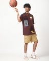 Shop Men's Chocolate Brown Rajasthan Royalti Graphic Printed Oversized T-shirt