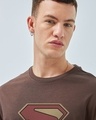 Shop Men's Chocolate Brown Superman Logo Graphic Printed Oversized T-shirt