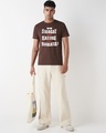 Shop Men's Chocolate Brown Swagat Typography T-shirt-Full