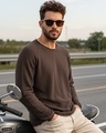 Shop Men's Chocolate Brown Sweater-Front