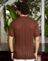 Shop Men's Chocolate Brown Textured Slim Fit Polo T-shirt-Design