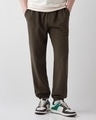 Shop Men's Chocolate Brown Textured Joggers-Front