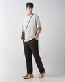 Shop Men's Chocolate Brown Textured Oversized Parachute Pants-Full