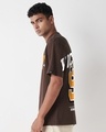 Shop Men's Chocolate Brown Victory Varsity Typography Oversized T-shirt-Full