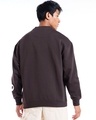 Shop Men's Chocolate Tarte Brown Demo Bat Graphic Printed Oversized Sweatshirt-Full