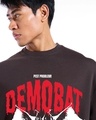 Shop Men's Chocolate Tarte Brown Demo Bat Graphic Printed Oversized Sweatshirt