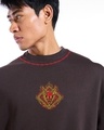Shop Men's Chocolate Tarte Brown Hellfire Club Graphic Printed Oversized Sweatshirt