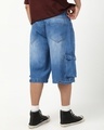 Shop Men's Blue Washed Baggy Fit Cargo Shorts-Design