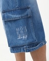 Shop Men's Blue Washed Baggy Fit Cargo Shorts