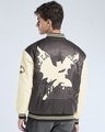 Shop Men's Coffee Brown & Beige Batman Graphic Printed Oversized Bomber Jacket-Full
