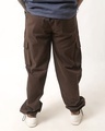 Shop Men's Coffee Brown Loose Comfort Fit Cargo Parachute Pants-Full
