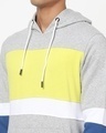 Shop Men's Grey & Yellow Color Block Hoodie