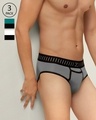 Shop Pack of 3 Men's Multicolor Vibe Antimicrobial Micro Modal Briefs-Front
