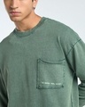 Shop Men's Comfrey Green Applique Oversized Acid Wash Sweatshirt