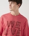 Shop Men's Coral Pink Live As One Graphic Printed Oversized T-shirt