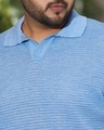 Shop Men's Cornflower Blue Textured Oversized Plus Size Polo T-Shirt