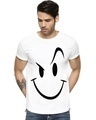 Shop Men's Cotton Smiley Design Printed Half Sleeve T-shirt-Front