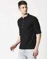Shop Men's Cotton Solid Black Kurta-Design