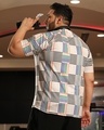 Shop Men's Cream Checked Oversized Plus Size T-shirt-Design