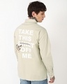 Shop Men's Cream Typography Oversized Shirt-Design