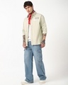 Shop Men's Cream Typography Oversized Shirt-Full