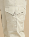 Shop Men's Cream Slim Fit Cargo Pants