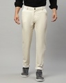 Shop Men's Cream Slim Fit Trousers-Front