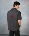 Shop Men's Grey Cursed Sasuke Graphic Printed Oversized Shirt-Front