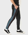 Shop Men's Black & Blue Color Block Joggers-Design