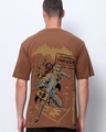 Shop Men's Dachshund Brown Insane Graphic Printed Oversized T-shirt-Front