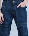 Shop Men's Dark Blue Baggy Fit Cargo Jeans