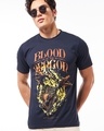 Shop Men's Dark Blue Blood Dragon Graphic Printed T-shirt-Front