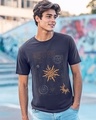 Shop Men's Dark Blue Brahmand Graphic Printed T-shirt-Front