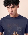 Shop Men's Dark Blue Brahmand Graphic Printed T-shirt