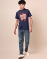 Shop Men's Dark Blue Bravery Graphic Printed T-shirt-Full