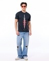 Shop Men's Dark Blue Daemon Graphic Printed T-shirt-Full