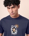 Shop Men's Dark Blue Free Spirit Graphic Printed T-shirt