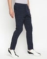 Shop Men's Dark Blue Printed Regular Fit Track Pants-Design