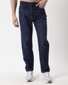 Shop Men's Dark Blue Washed Jeans-Front