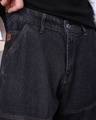 Shop Men's Dark Blue Washed Straight Fit Cargo Jeans