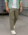 Shop Men's Dark Fown Zip-Off Convertible Cargo Pants-Front