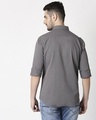Shop Men's Dark Grey Casual Twill Over Dyed Slim Fit Shirt-Full