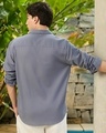 Shop Men's Dark Grey Cotton Linen Shirt-Design